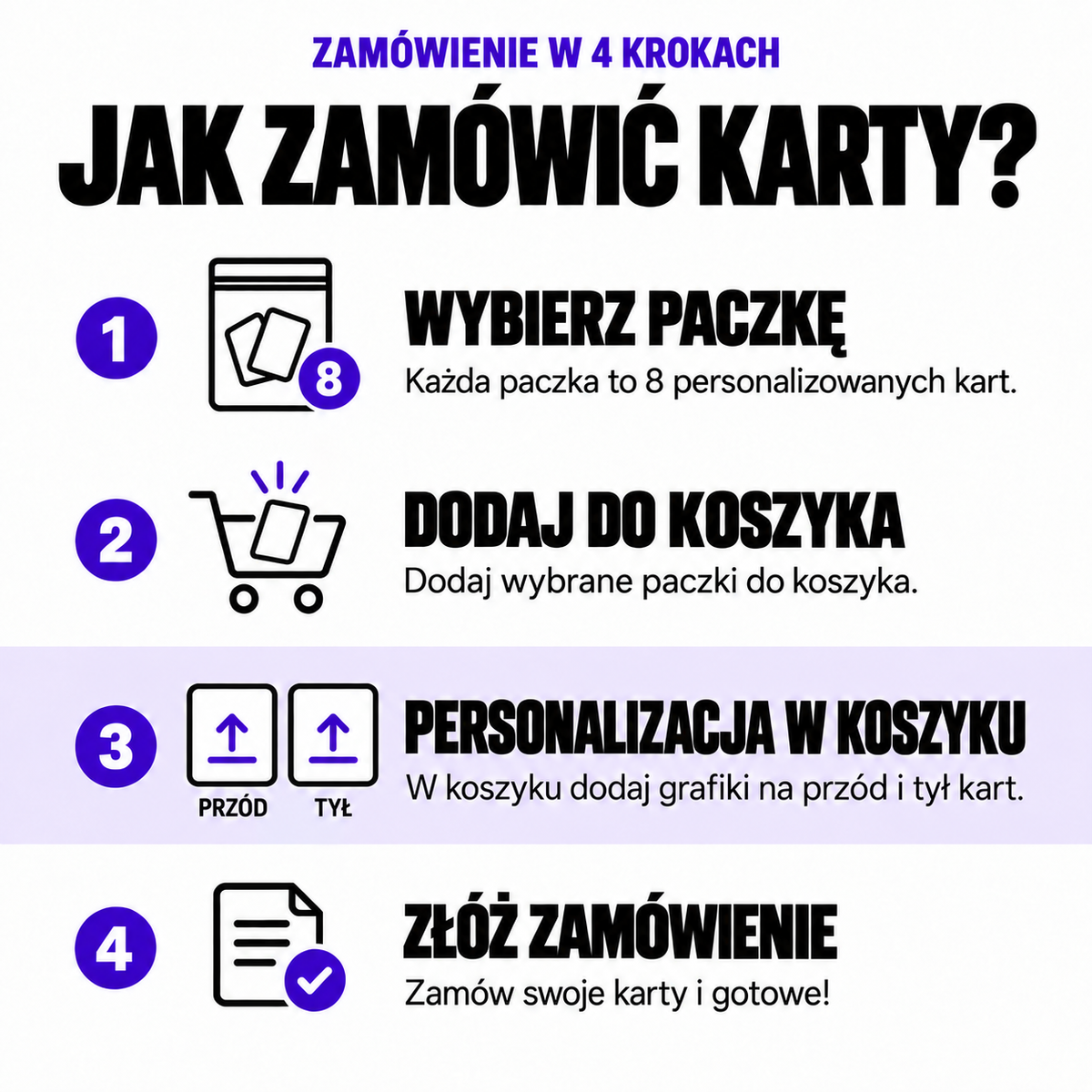 Paczka Matowa – 8 kart personalizowanych